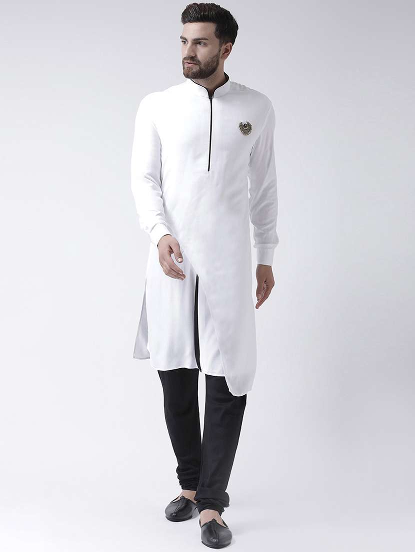 white asymmetric ethnic wear set