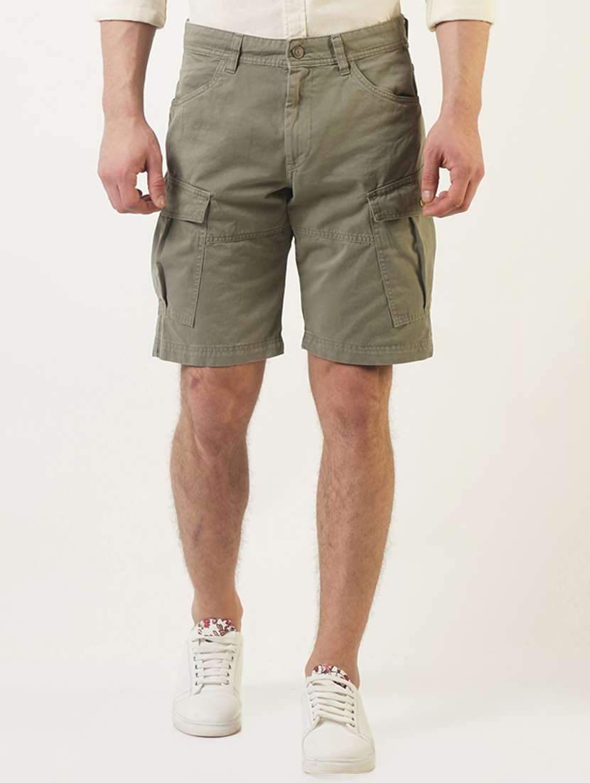 green cargo shorts