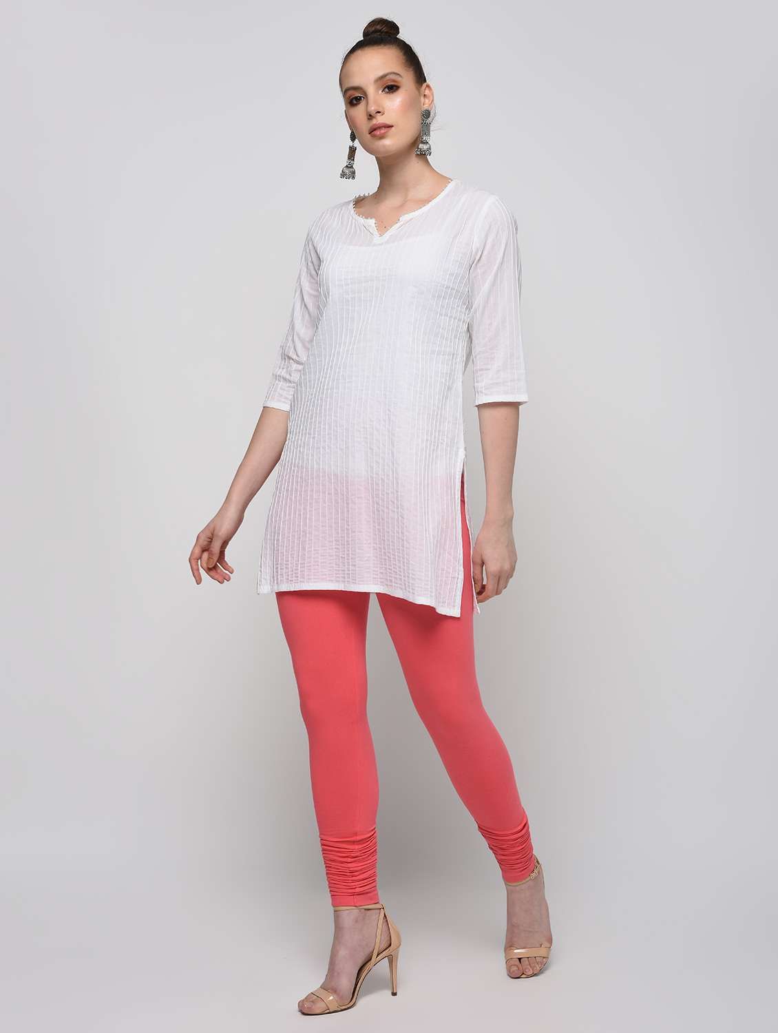 red cotton churidar churidars & leggings