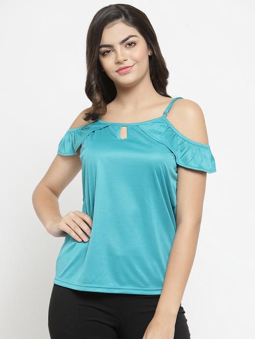 women's straight key hole neck top - 16270189 -  Standard Image - 0