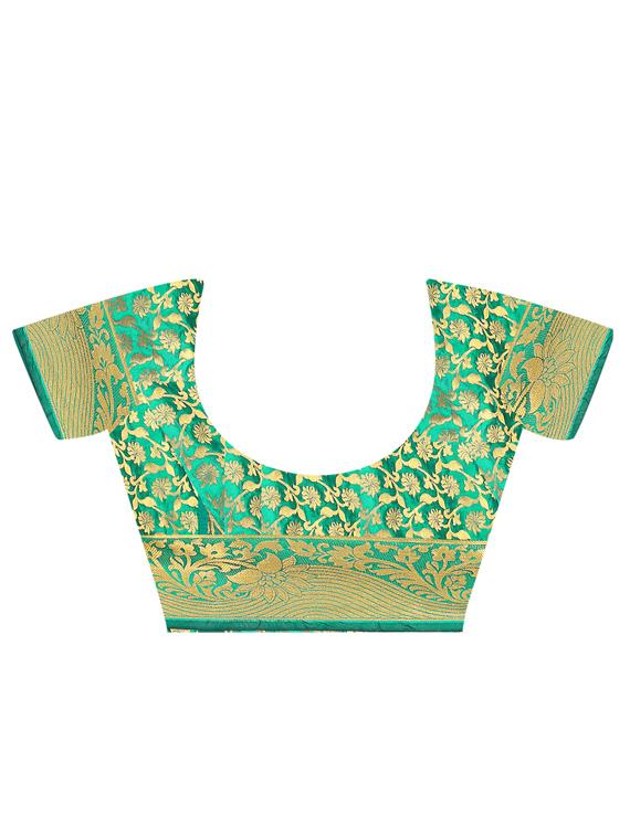 floral zari motif kanjivaram saree with blouse - 16271221 - Standard Image - 1