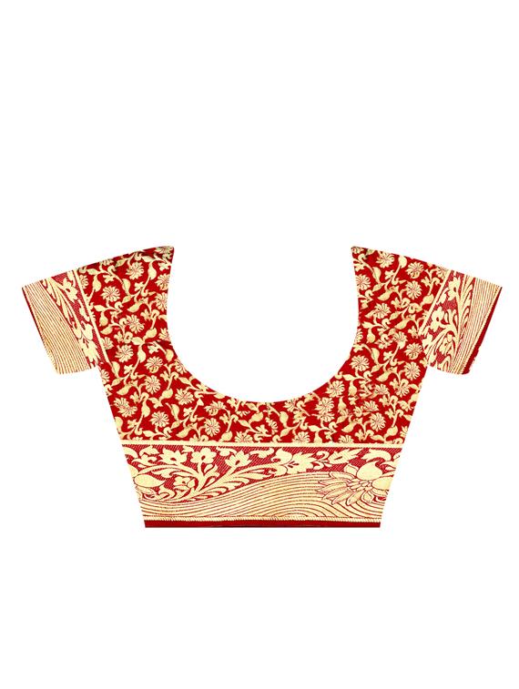 floral zari motif kanjivaram saree with blouse - 16271224 -  Standard Image - 1