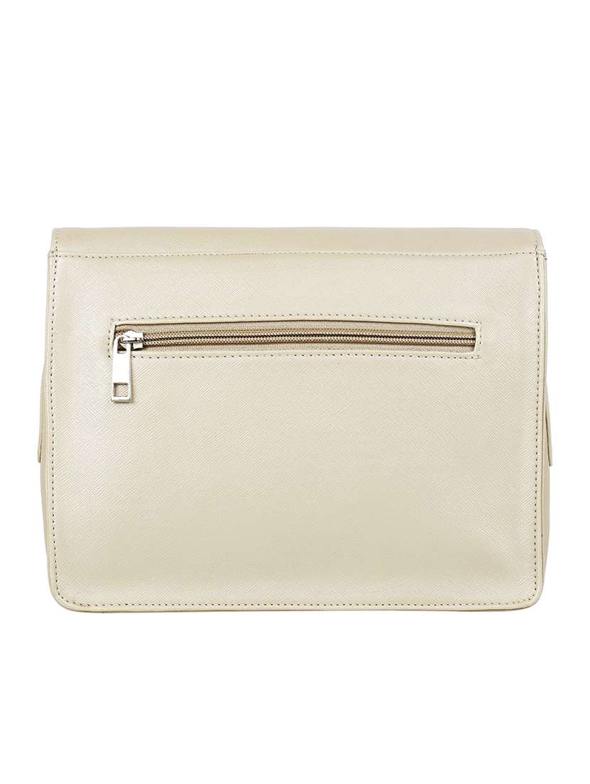 white leatherette (pu) regular sling bag - 16271811 - Standard Image - 1