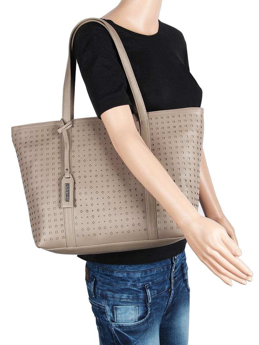 brown leatherette (pu) regular handbag - 16271954 - Standard Image - 4