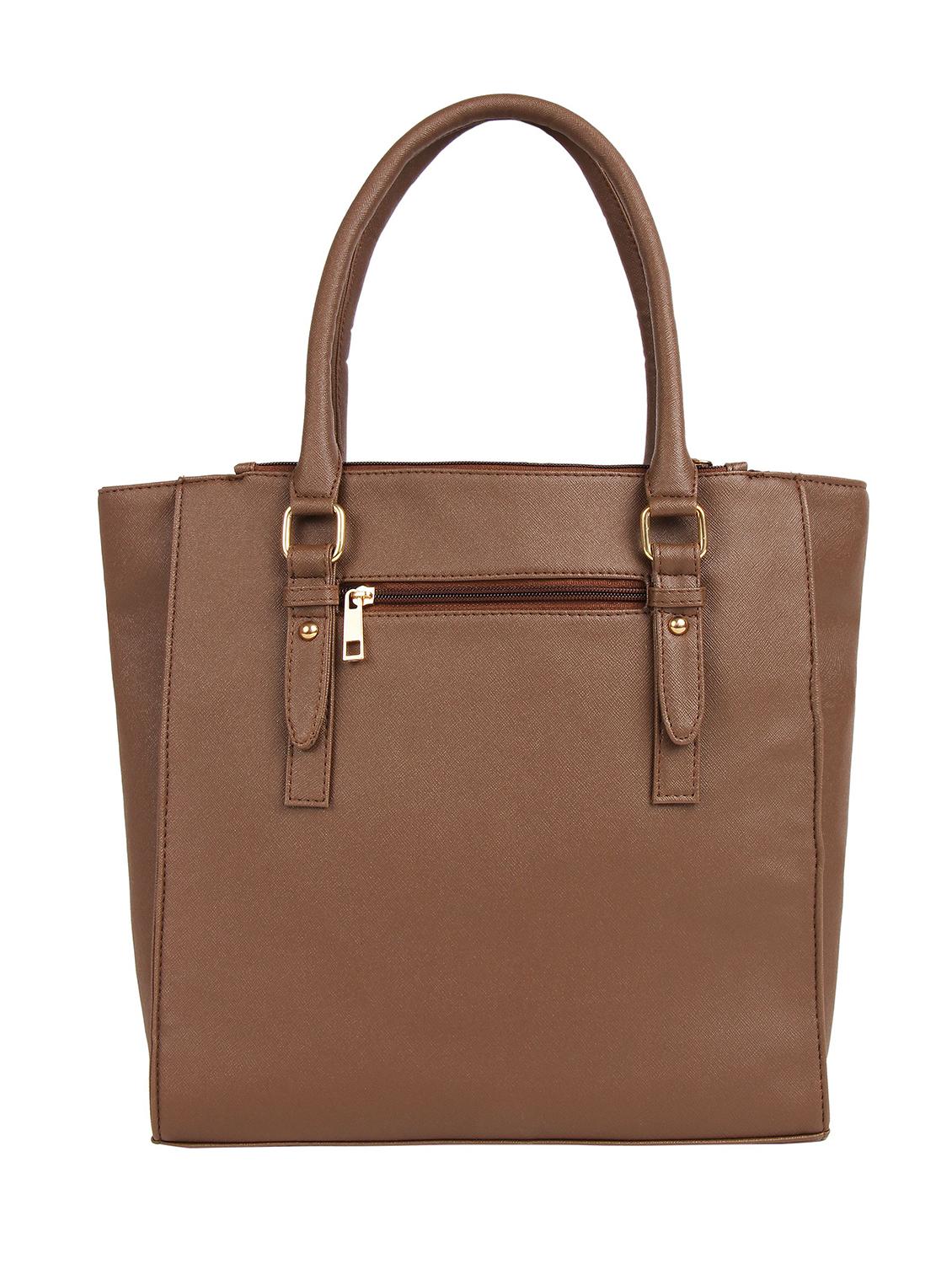 brown leatherette (pu) regular handbag - 16271961 - Standard Image - 1
