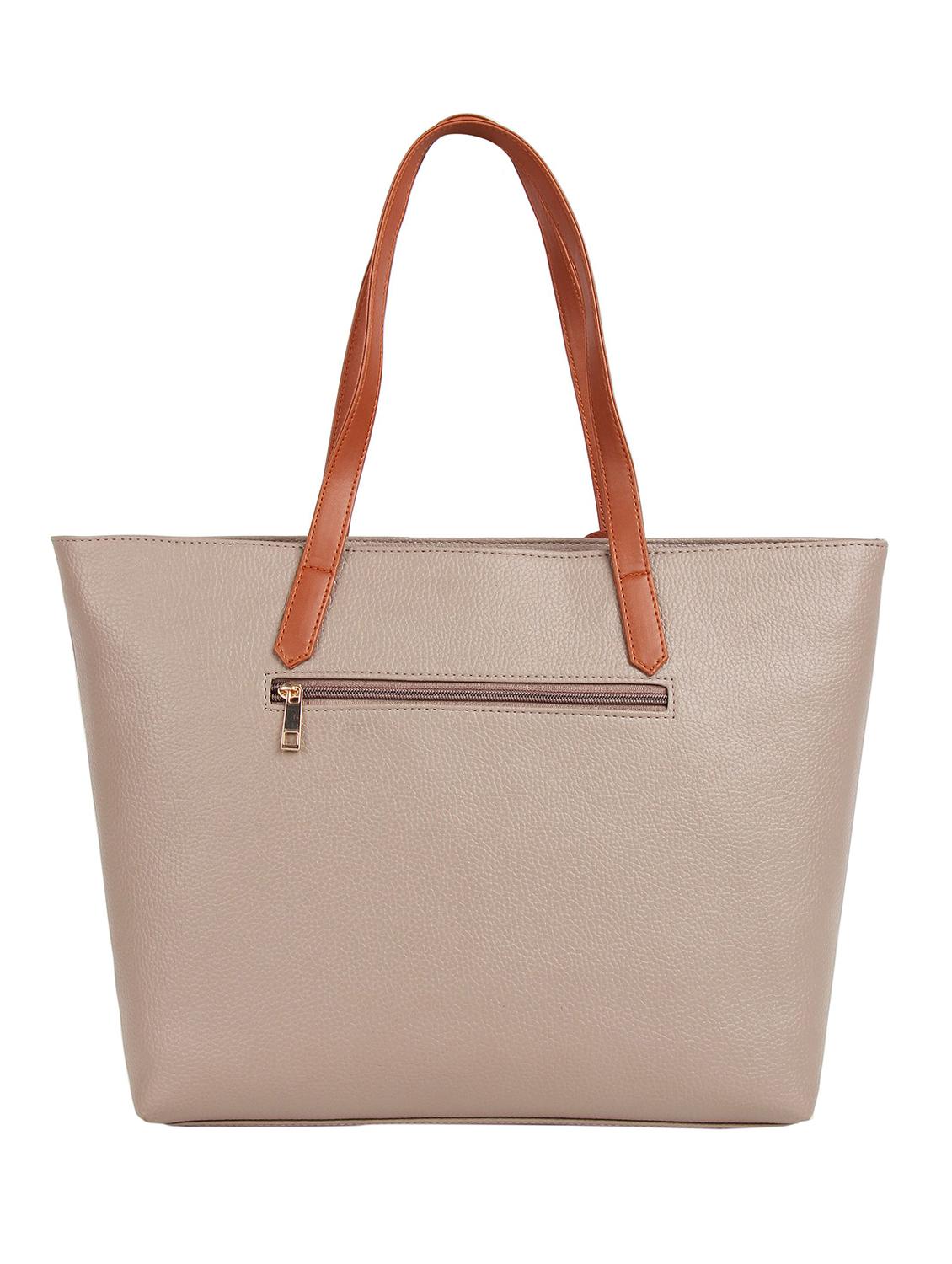 brown leatherette (pu) regular handbag - 16271969 - Standard Image - 1
