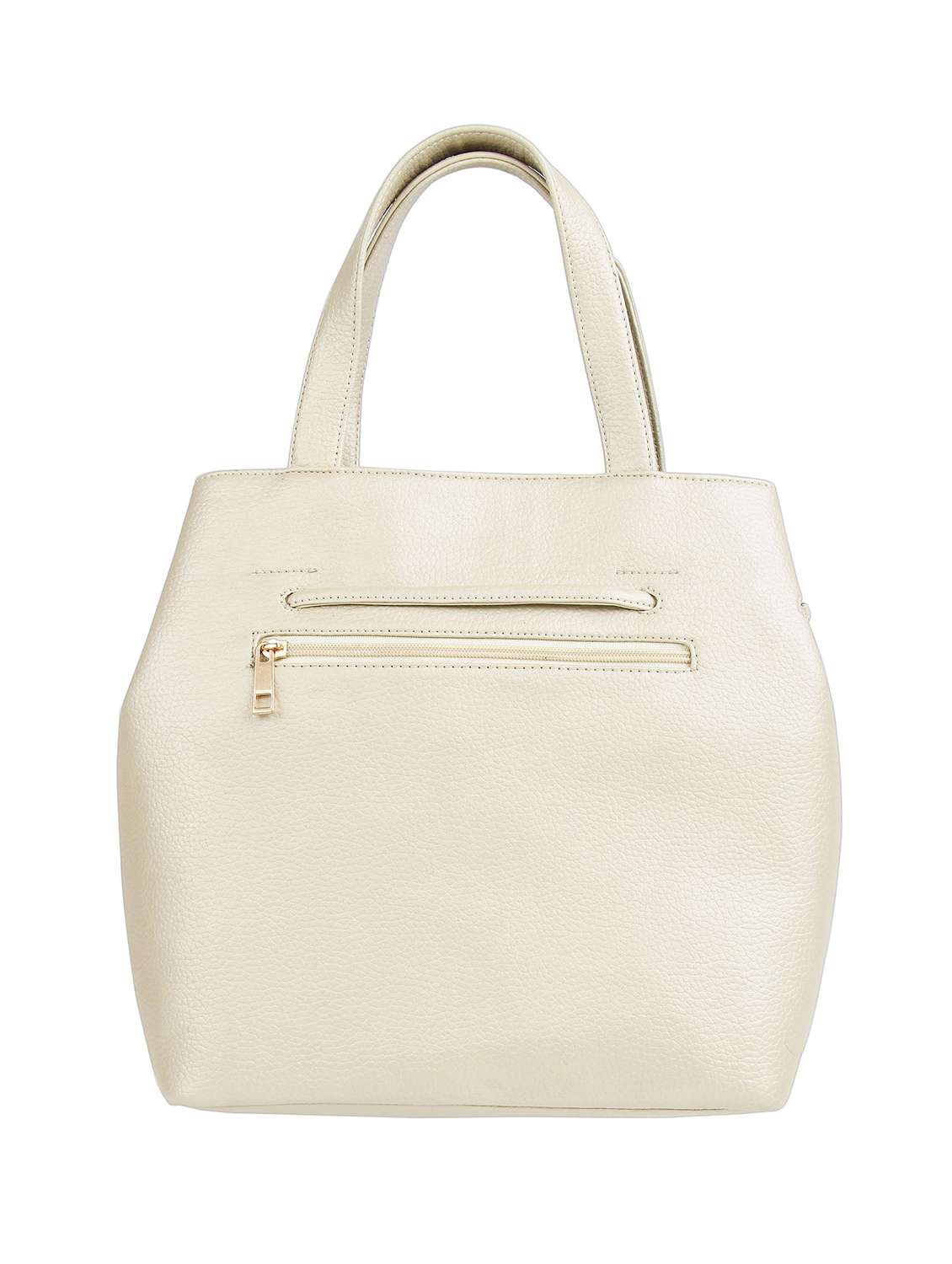 white  leatherette (pu) regular handbag - 16271975 -  Standard Image - 1