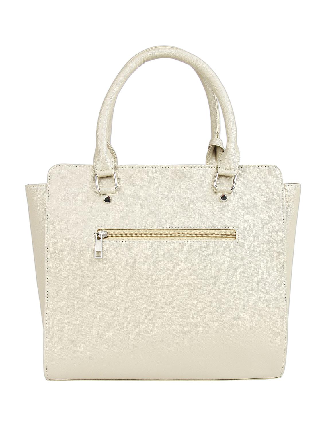 off white leatherette (pu) regular handbag - 16271986 - Standard Image - 1