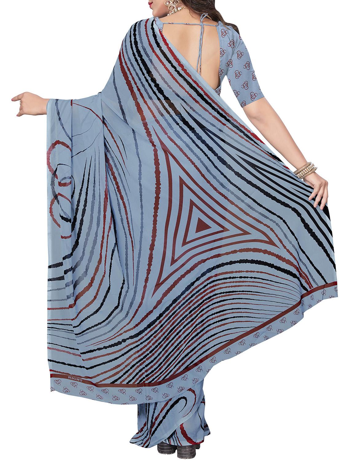 abstract printed saree with blouse - 16272065 -  Standard Image - 1