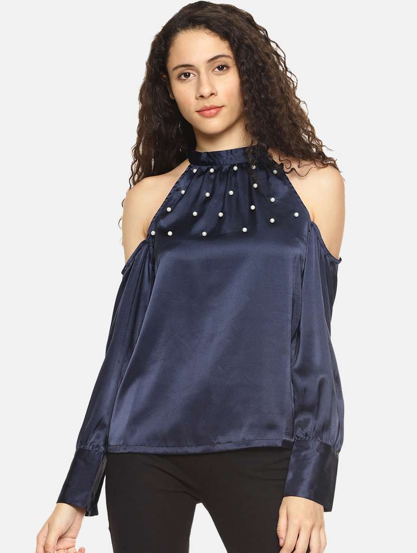 women's straight mock neck top