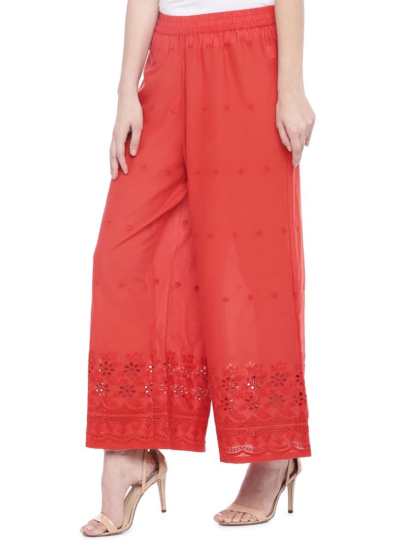 chikankari flared palazzo - 16274185 - Standard Image - 1