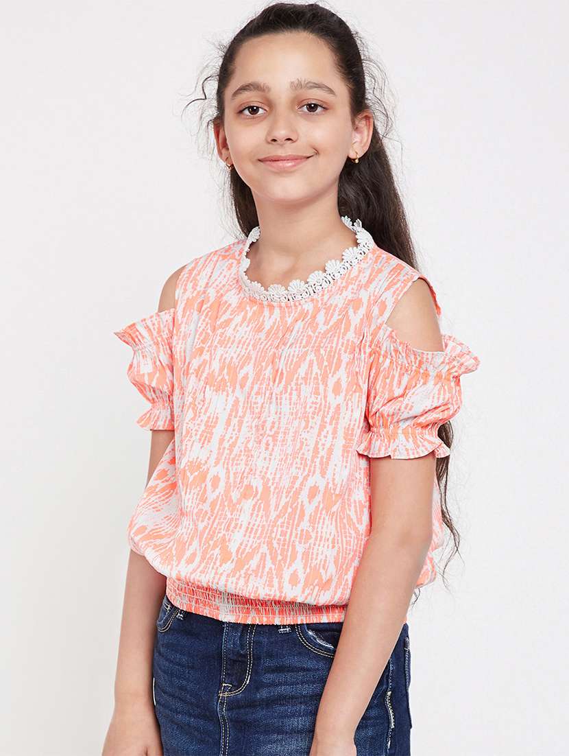 orange polyester blouson top - 16274919 -  Standard Image - 1