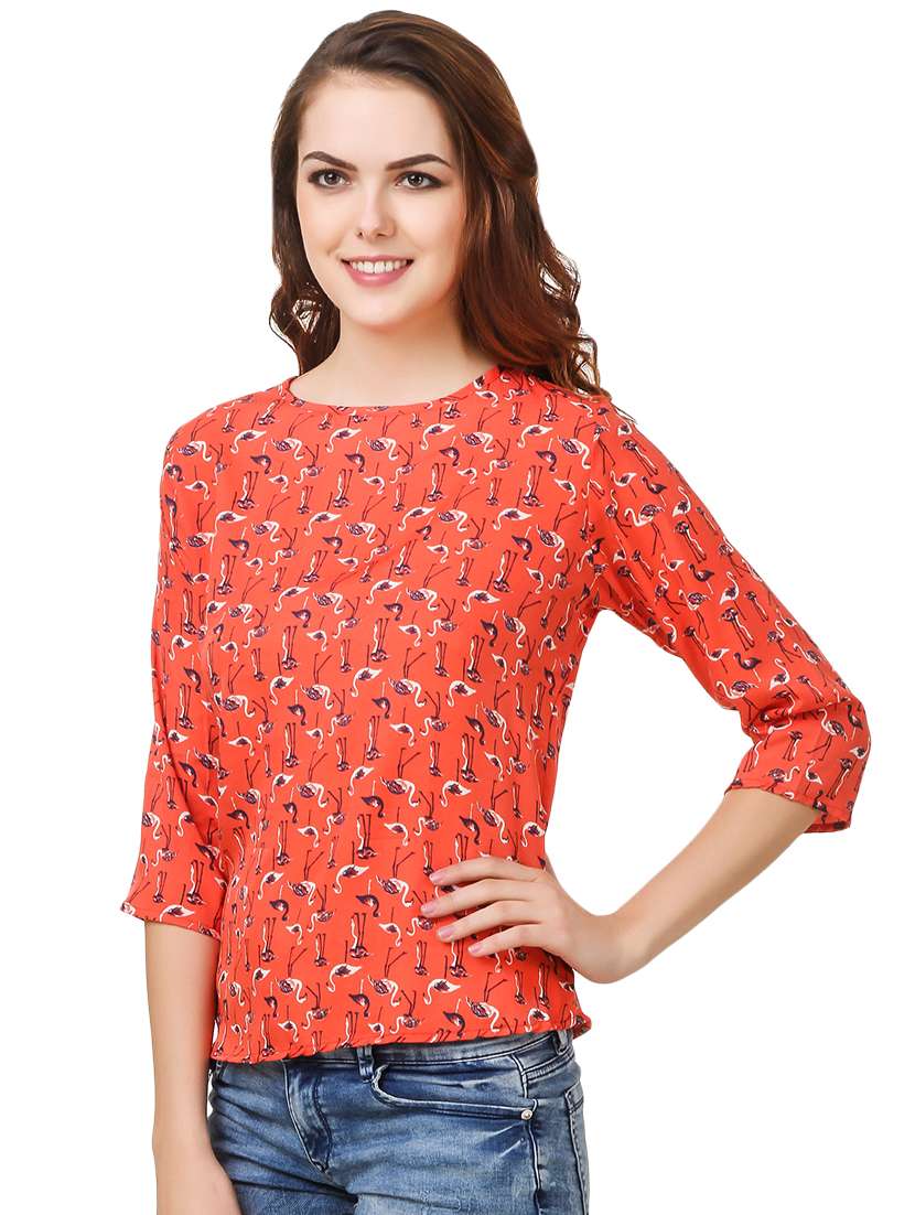women's straight round neck top - 16278750 -  Standard Image - 1