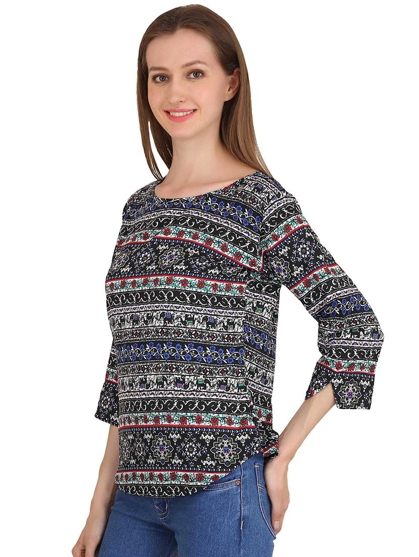 detailed sleeve printed top - 16278784 -  Standard Image - 1