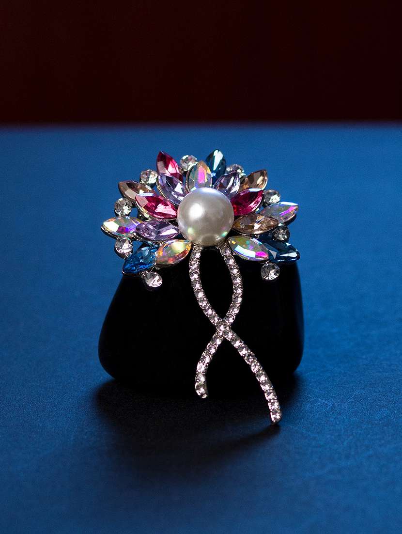 multi colored metal brooch