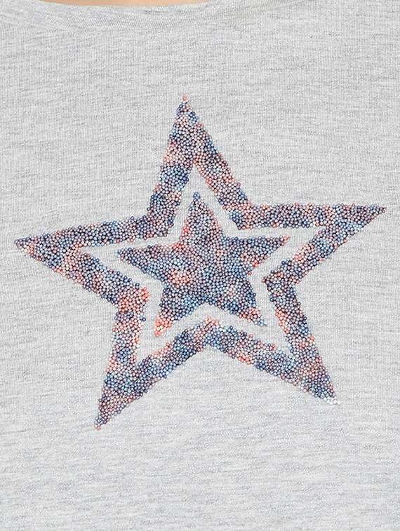 women's chest print round neck t-shirt - 16280072 -  Standard Image - 4