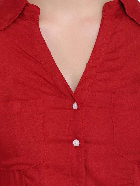 rolled up sleeves solid shirt  - 16280552 -  Standard Image - 4