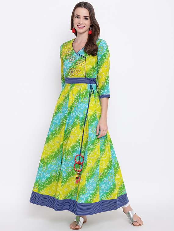 bandhani anarkali kurta