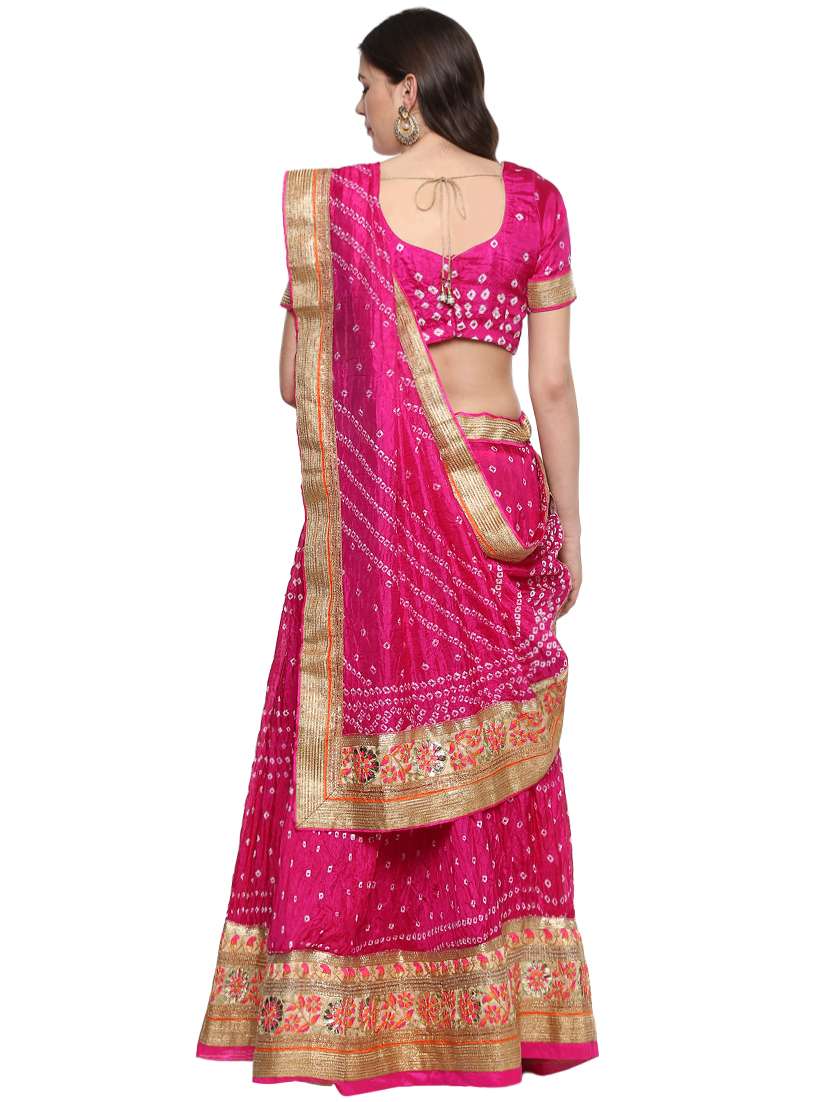 embroidered bandhani a-line lehenga - 16282448 -  Standard Image - 1