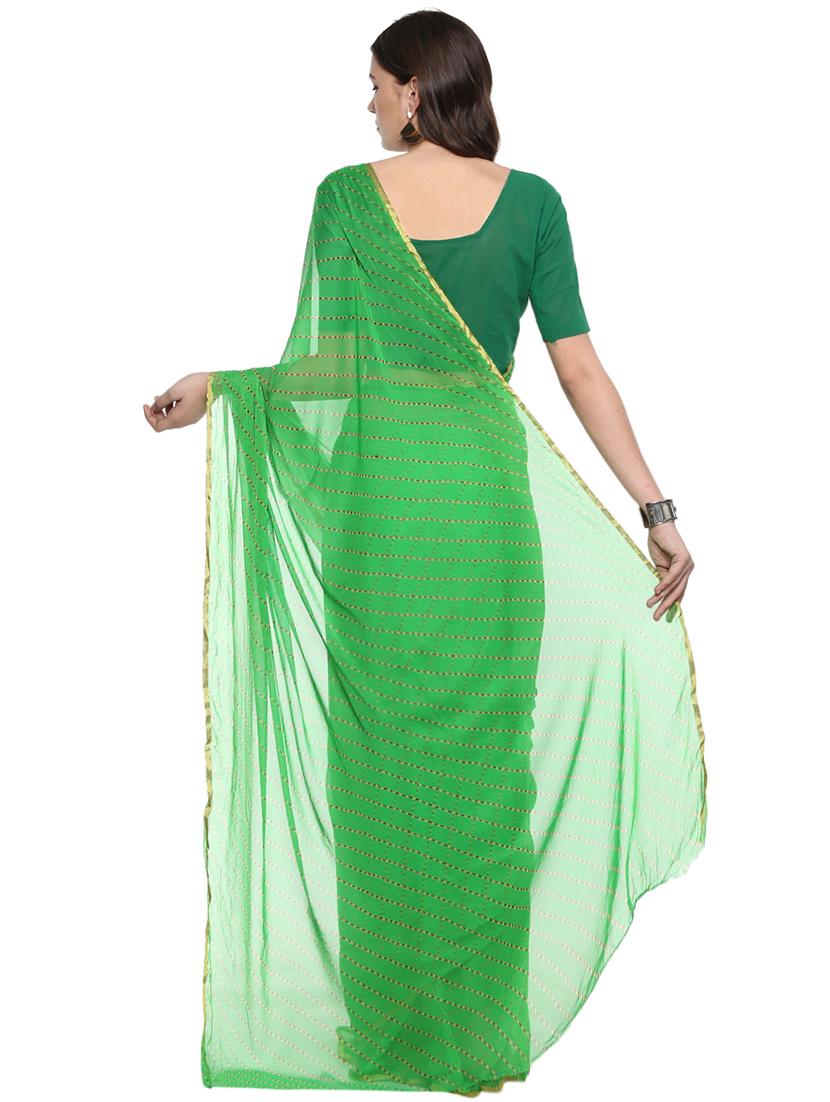 green leheriya saree with blouse - 16282454 -  Standard Image - 1