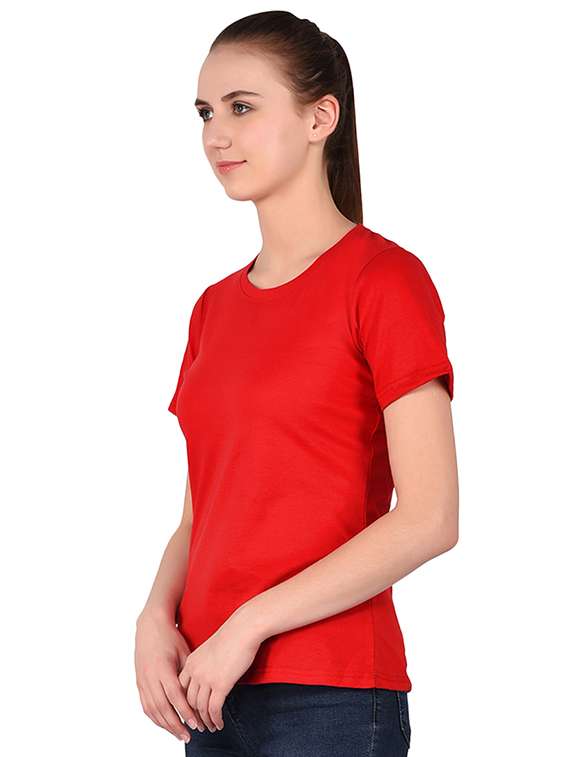 women's plain round neck t-shirt - 16283647 -  Standard Image - 1