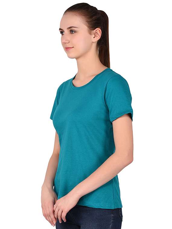 women's plain round neck t-shirt - 16283650 -  Standard Image - 1