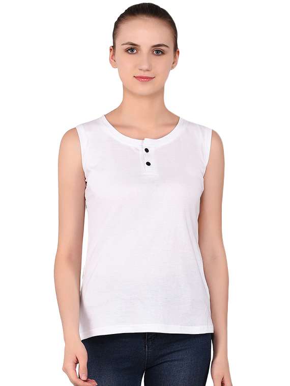 button detail solid tee - 16283680 -  Zoom Image - 0