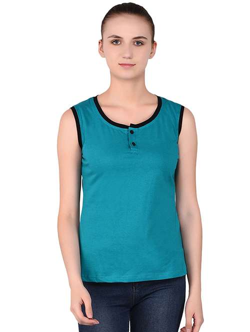 round neck contrast tapping tee - 16283692 - Standard Image - 0