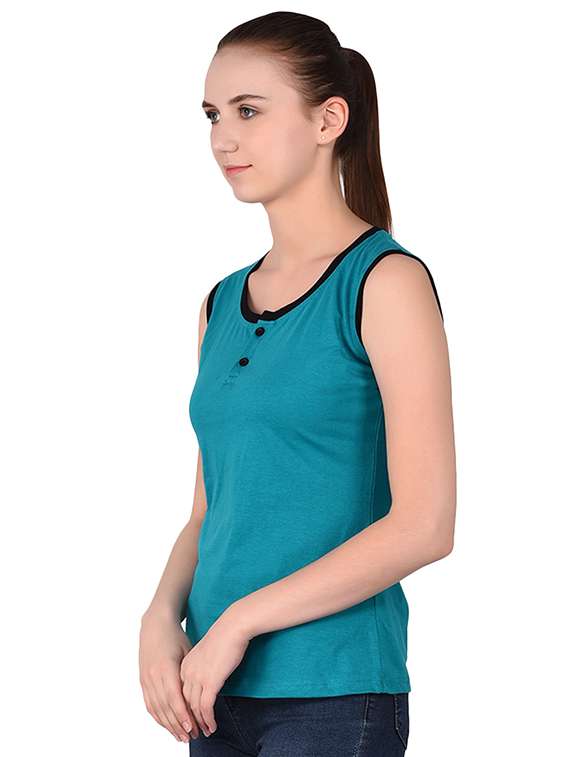 round neck contrast tapping tee - 16283692 - Standard Image - 1