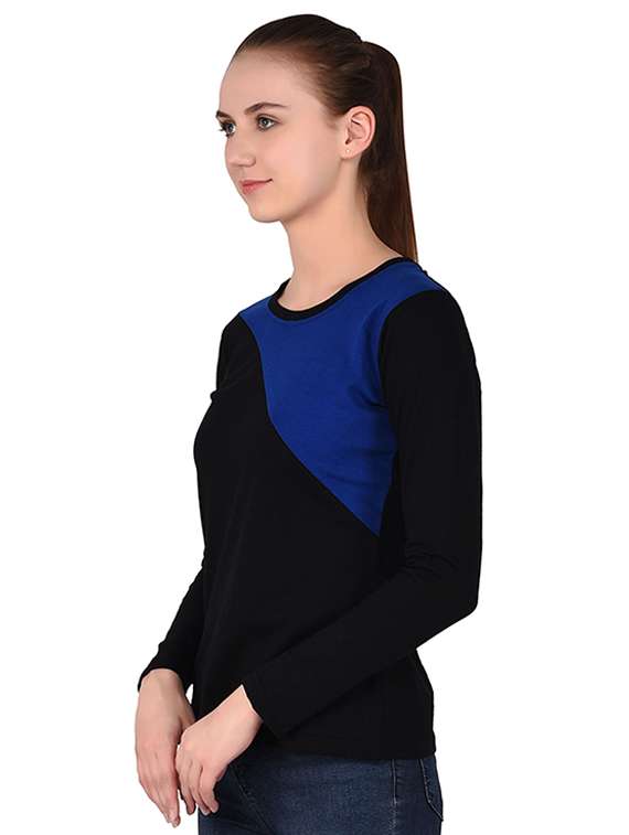 round neck color block tee - 16283712 -  Standard Image - 1