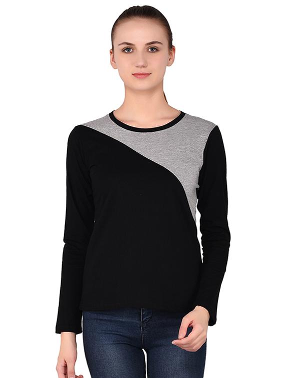 round neck color block tee - 16283716 -  Zoom Image - 0