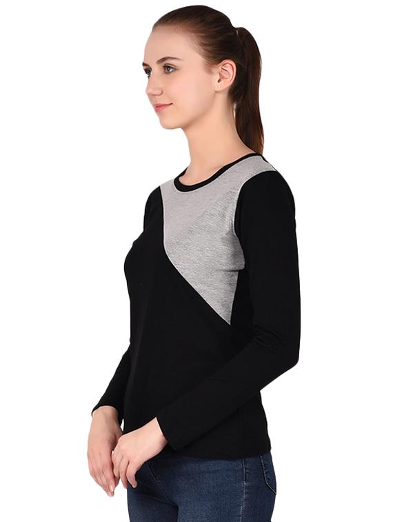 round neck color block tee - 16283716 -  Standard Image - 1