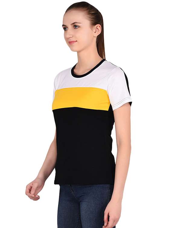 round neck color block tee - 16283721 -  Standard Image - 1