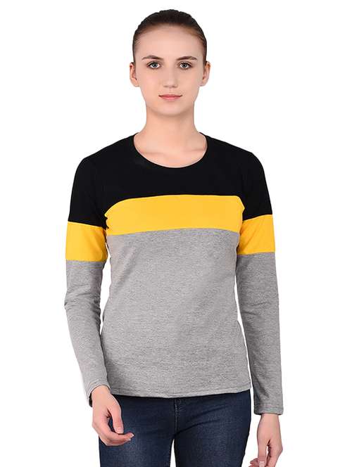 round neck color block tee - 16283724 - Standard Image - 0