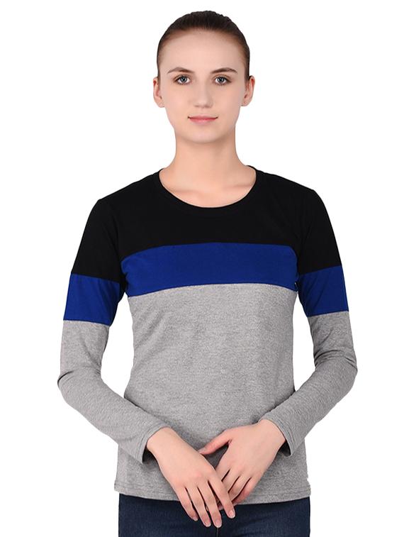 round neck color block tee - 16283725 - Zoom Image - 0