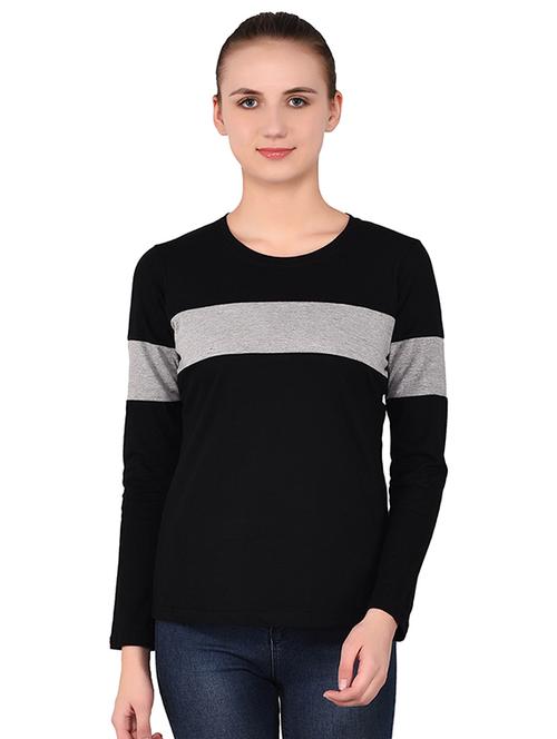 round neck color block tee - 16283726 - Standard Image - 0