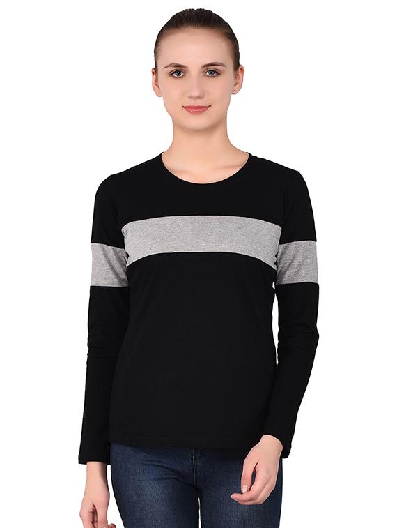 round neck color block tee - 16283726 - Zoom Image - 0