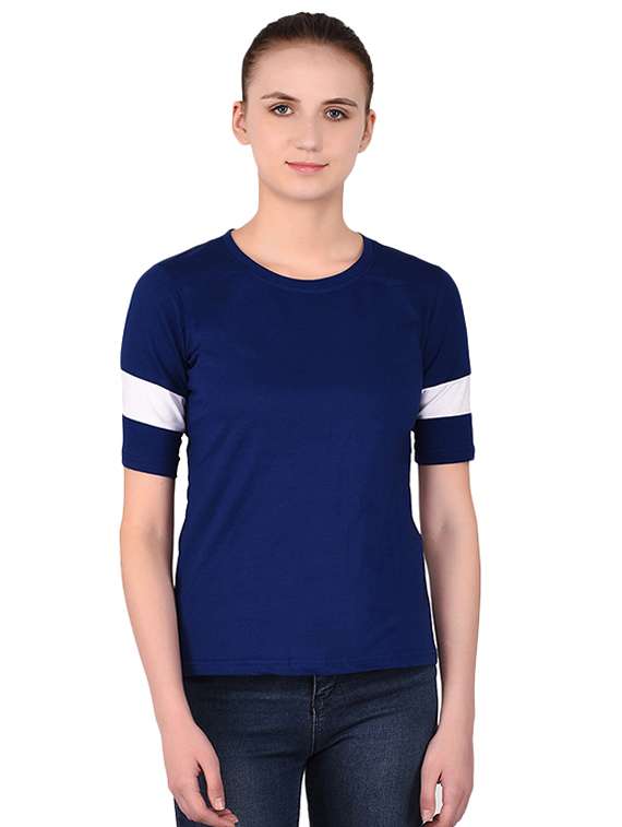 women's color block round neck t-shirt - 16283728 -  Zoom Image - 0