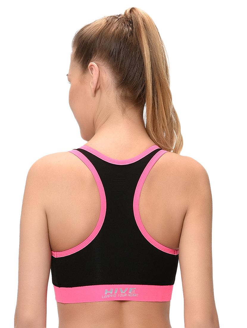 racer back contrast detail sports bra - 16288850 - Standard Image - 1