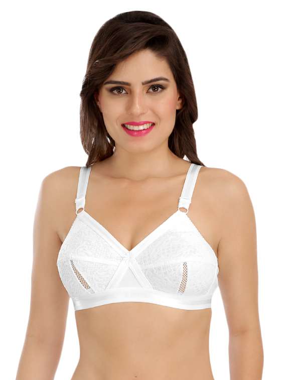 floral patch mesh insert minimizer bra