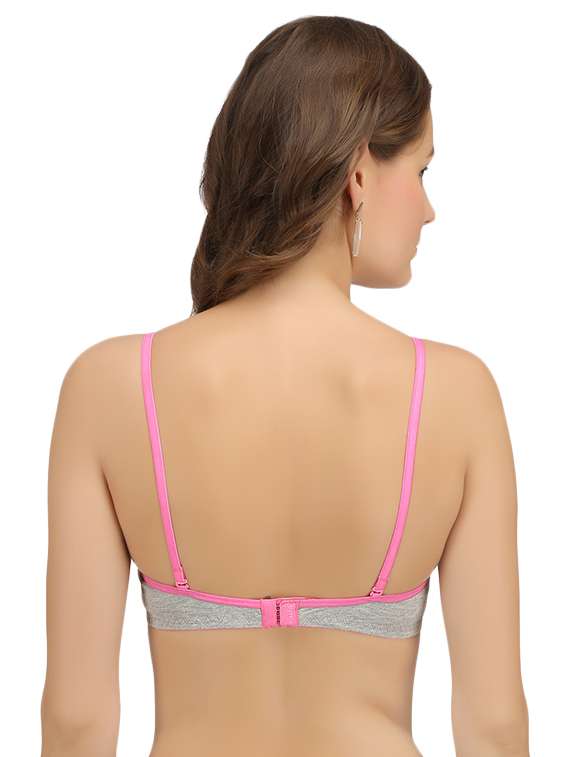 contrast seam bow patch plunge bra - 16291042 -  Standard Image - 1