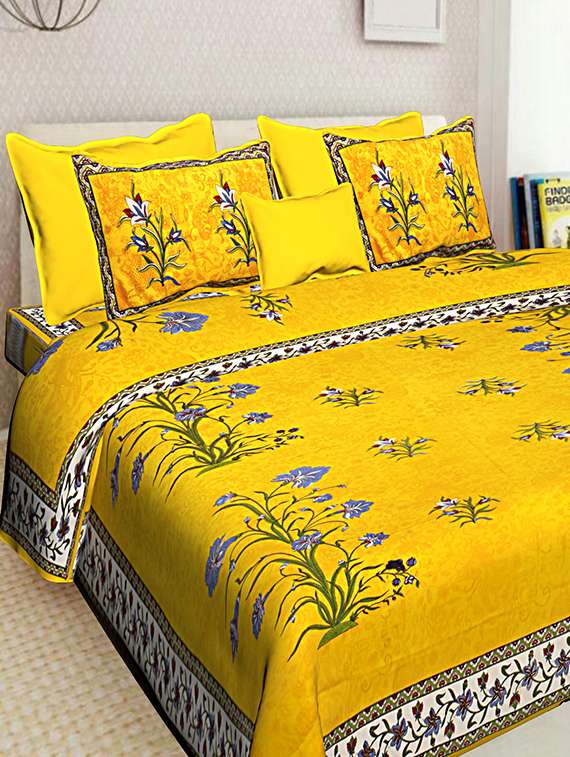 cotton bedsheet with 2 pillow covers