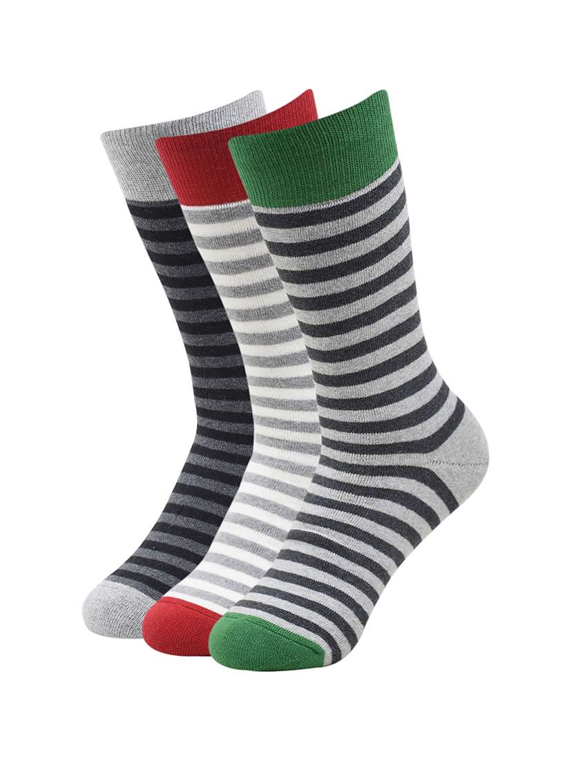 men pack of 3 striped above ankle length sock