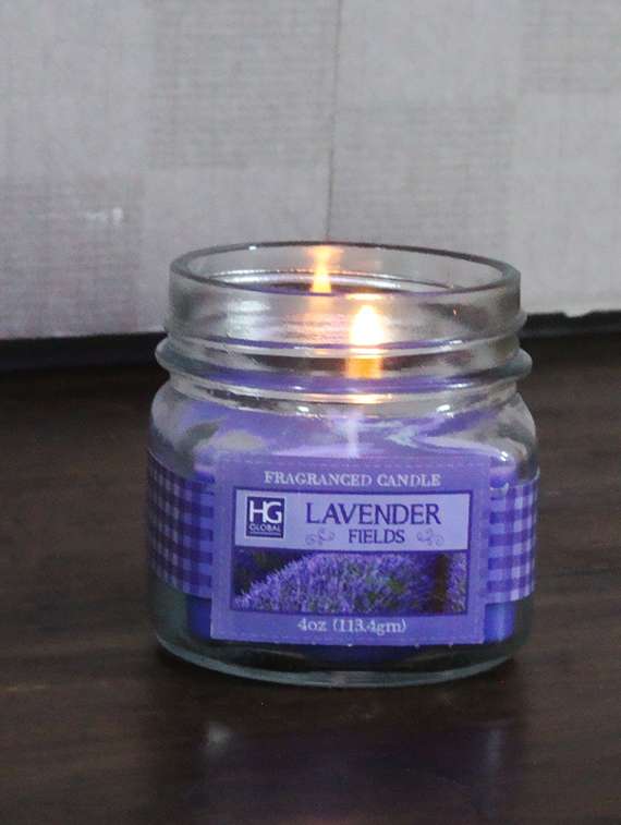 hosley lavender field scented jar candle for festive / home decoration