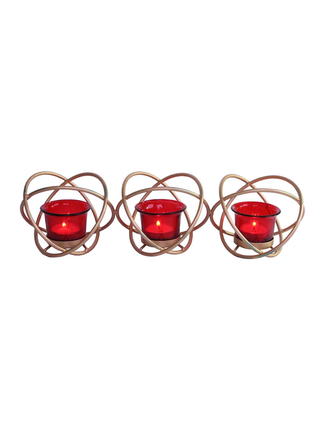 hosley iron tealight candle holder with red glass cup and free tealight for home decoration