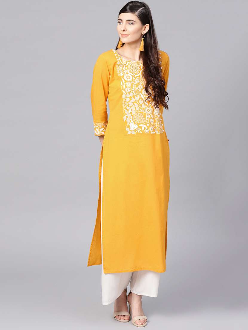 printed straight kurta
