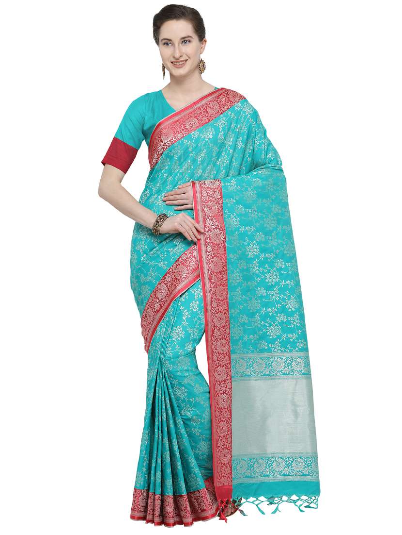 floral zari motif kanjivaram saree with blouse