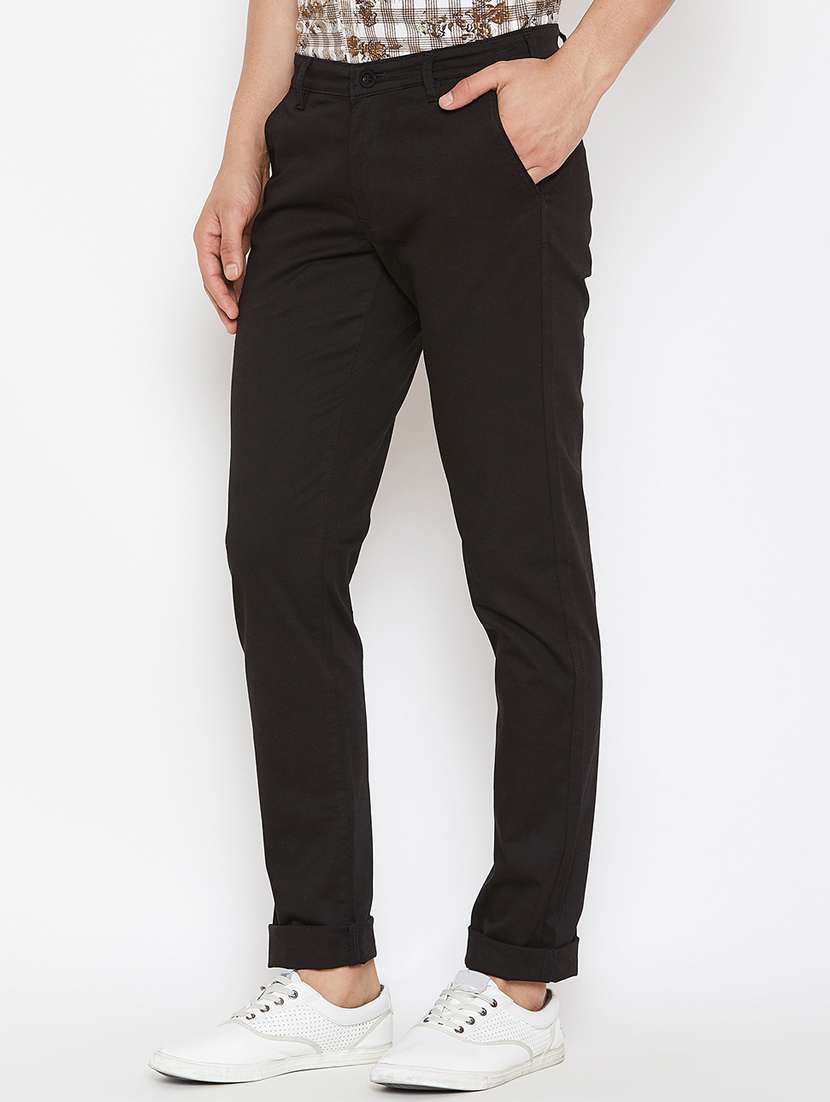black solid chinos - 16298303 - Standard Image - 1