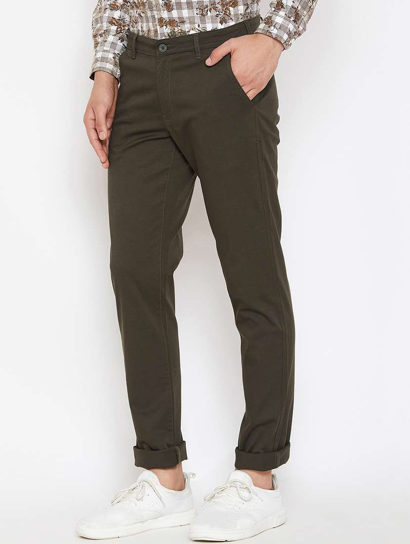 green solid chinos - 16298305 - Standard Image - 1