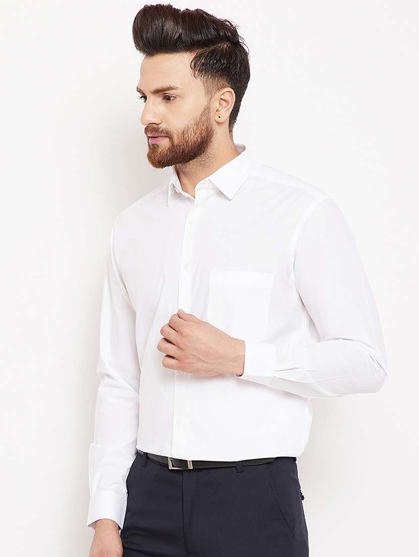 white solid formal shirt - 16298325 -  Standard Image - 1